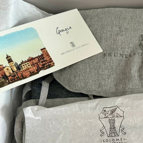 Brunello Cucinelli BRAND NEW 100% Cashmere Hoodie Sweater, Gray, Sz 50, $2695 RT - Picture 4 of 15